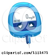 Clipart Of A Blue Medical Blood Glucose Meter Royalty Free Vector Illustration