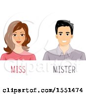 Poster, Art Print Of Woman And Man With Miss And Mister