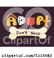 Clipart Of A Dont Shop Adopt A Pet Design Royalty Free Vector Illustration