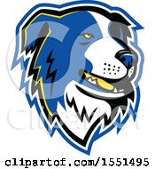 Poster, Art Print Of Blue Border Collie Dog Mascot Head