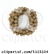 3d Wood Sphere Capital Letter O On A White Background