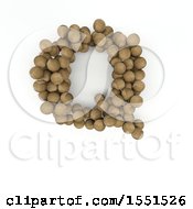 Poster, Art Print Of 3d Wood Sphere Capital Letter Q On A White Background