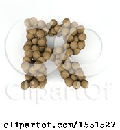 Poster, Art Print Of 3d Wood Sphere Capital Letter R On A White Background