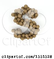 Poster, Art Print Of 3d Wood Sphere Capital Letter S On A White Background