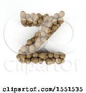 3d Wood Sphere Capital Letter Z On A White Background