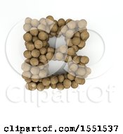 Poster, Art Print Of 3d Wood Sphere Capital Letter B On A White Background