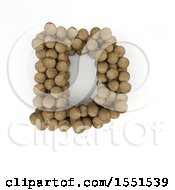 3d Wood Sphere Capital Letter D On A White Background