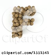 3d Wood Sphere Capital Letter F On A White Background