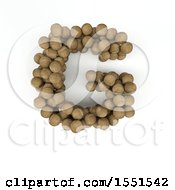 3d Wood Sphere Capital Letter G On A White Background