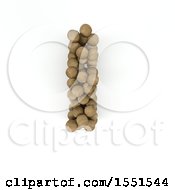 Poster, Art Print Of 3d Wood Sphere Capital Letter I On A White Background