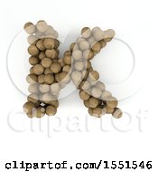 3d Wood Sphere Capital Letter K On A White Background