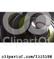 Poster, Art Print Of 3d Baseball And Metal Background