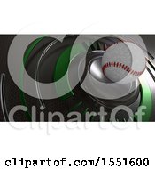 Poster, Art Print Of 3d Baseball And Metal Background