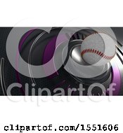 Poster, Art Print Of 3d Baseball And Metal Background