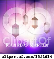 Poster, Art Print Of Ramadan Kareem Greeting With Silhouetted Lanterns