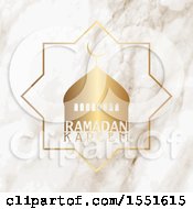 Clipart Of A Ramadan Kareem Greeting With A Mosque Royalty Free Vector Illustration