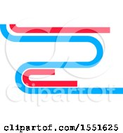 Poster, Art Print Of Background With Red And Blue Curves On White