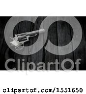 Poster, Art Print Of 3d Gun On A Wood Background