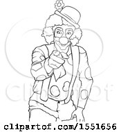 Poster, Art Print Of Lineart Clown Pointing