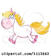 Clipart Of A Running Unicorn Royalty Free Vector Illustration by Hit Toon