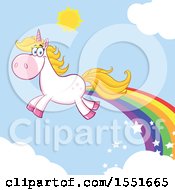 Poster, Art Print Of Flying Unicorn With A Rainbow Trail