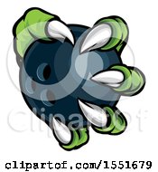Poster, Art Print Of Green Monster Claw Holding A Bowling Ball