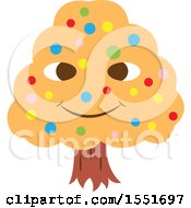 Clipart Of A Happy Orange Tree Character Royalty Free Vector Illustration by Cherie Reve