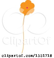 Clipart Of A Tall Orange Flower Royalty Free Vector Illustration