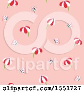 Clipart Of A Cute Daisy And Butterfly Pattern Royalty Free Vector Illustration