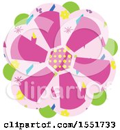 Clipart Of A Party Flower Royalty Free Vector Illustration