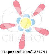 Clipart Of A Pink Blue And Yellow Sun Or Flower Royalty Free Vector Illustration