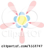 Clipart Of A Pink Blue And Yellow Sun Or Flower Royalty Free Vector Illustration