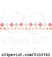 Clipart Of A Flower And Autumn Leaves Border Royalty Free Vector Illustration