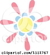 Clipart Of A Pink Blue And Yellow Sun Or Flower Royalty Free Vector Illustration by Cherie Reve