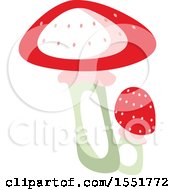 Clipart Of Red Mushrooms Royalty Free Vector Illustration by Cherie Reve