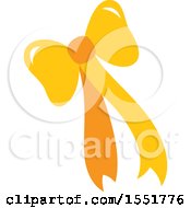 Clipart Of An Orange Bow And Ribbons Royalty Free Vector Illustration by Cherie Reve