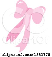 Clipart Of A Pink Bow And Ribbons Royalty Free Vector Illustration