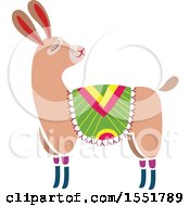 Clipart Of A Cute Peruvian Llama Royalty Free Vector Illustration by Cherie Reve
