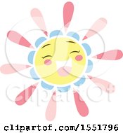 Poster, Art Print Of Happy Pink Blue And Yellow Sun