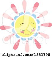 Poster, Art Print Of Happy Pink Blue And Yellow Sun