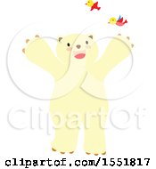Poster, Art Print Of Cute Polar Bear With Birds