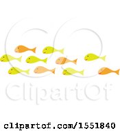 Clipart Of A School Of Fish Royalty Free Vector Illustration