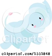 Clipart Of A Cute Blue Baby Elephant Royalty Free Vector Illustration