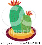 Clipart Of A Cactus Plant Royalty Free Vector Illustration