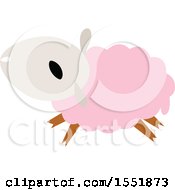 Clipart Of A Cute Pink Sheep Royalty Free Vector Illustration