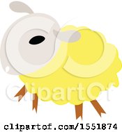 Clipart Of A Cute Yellow Sheep Royalty Free Vector Illustration