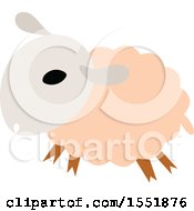 Clipart Of A Cute Orange Sheep Royalty Free Vector Illustration by Cherie Reve