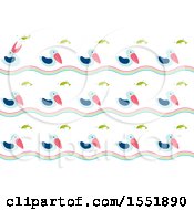 Clipart Of A Cute Pelican Catching A Fish Pattern Royalty Free Vector Illustration