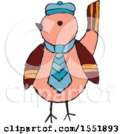 Clipart Of A Bird Wearing A Tie Royalty Free Vector Illustration