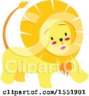Clipart Of A Cute Male Lion Royalty Free Vector Illustration by Cherie Reve